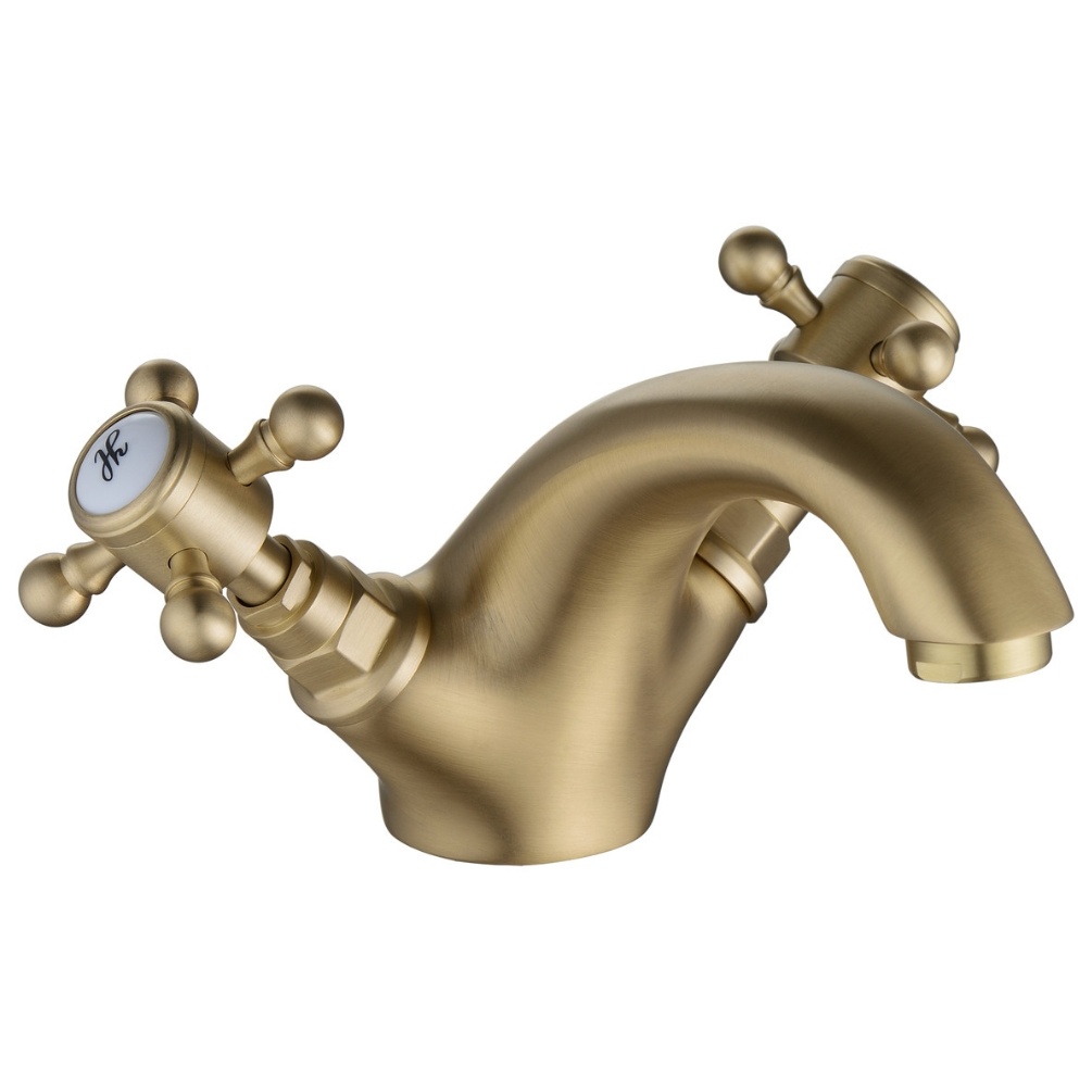 Product cut out image of the Morgana Brushed Brass Basin Mixer Tap ZERO106803